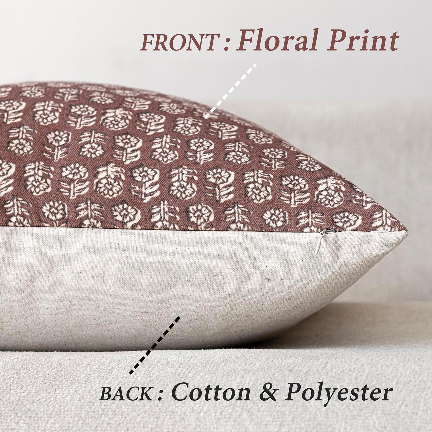 Foindtower Set of 2 Decorative Vintage Long Lumbar Throw Pillow Covers Neutral Modern Farmhouse Cushion Covers Floral Home Decor for Sofa Couch Chair Bedroom Living Room Outdoor,14×36 Inch,Wine Red