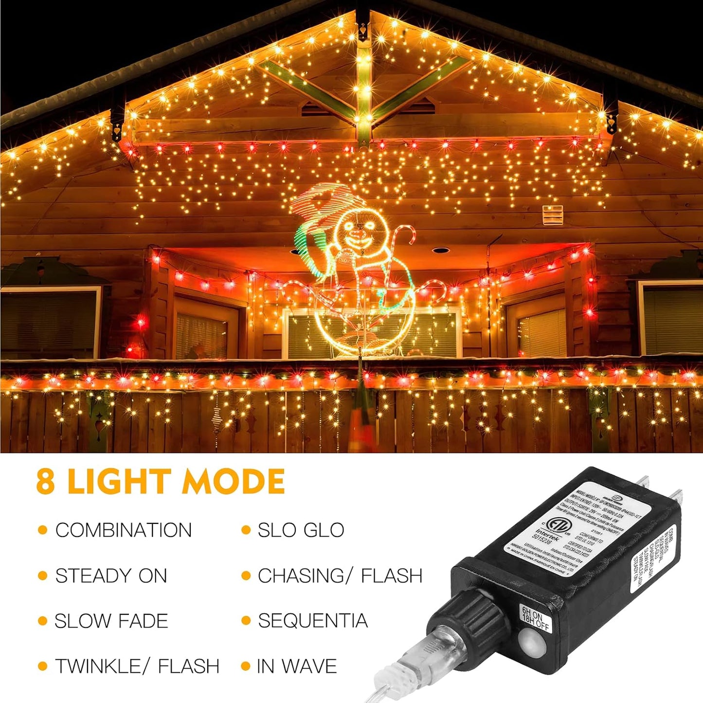 AGIRL 400 LED Icicle Lights Outdoor 32.8Ft 75 Drops Icicle Christmas Halloween Lights 8 Modes Waterproof Fairy String Lights for Indoor Bedroom Garden Wedding Porch Decoration