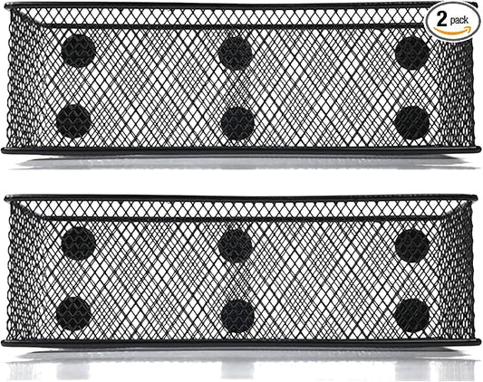 Magnetic Baskets Magnetic Organizer and Holder for Locker or Refrigerator - Pen Holders or Storage Bins for Office and Home