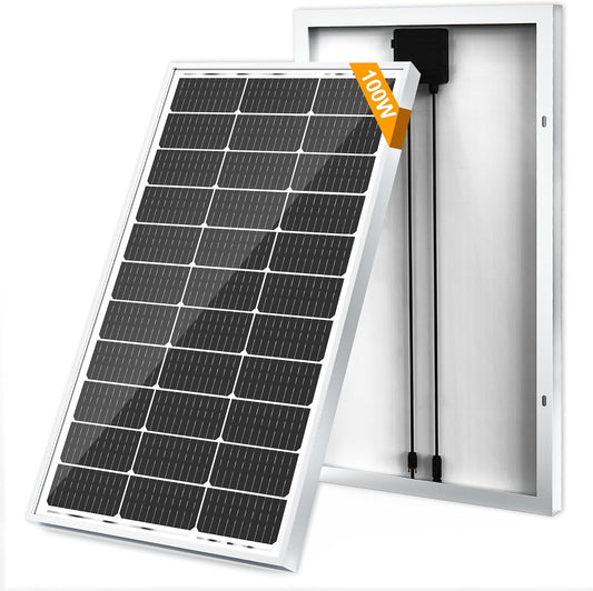 SOLPERK 100 Watt Solar Panel 12 Volt, 100W Solar Panel High-Efficiency Monocrystalline Solar Panels for Home, RV, Camping, Marine, Rooftop, Off-Grid Applications