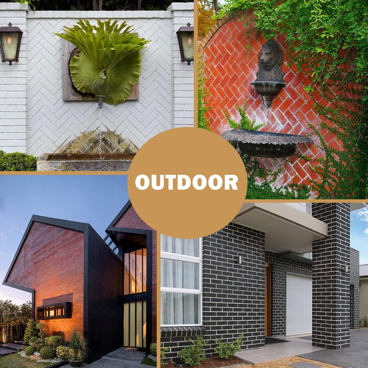 Vintage Faux Brick Wall Tiles, 3D Thin Brick Veneers for Bedroom, Bathroom, Kitchen, Fireplace and Fence Wall Panels (2, White)