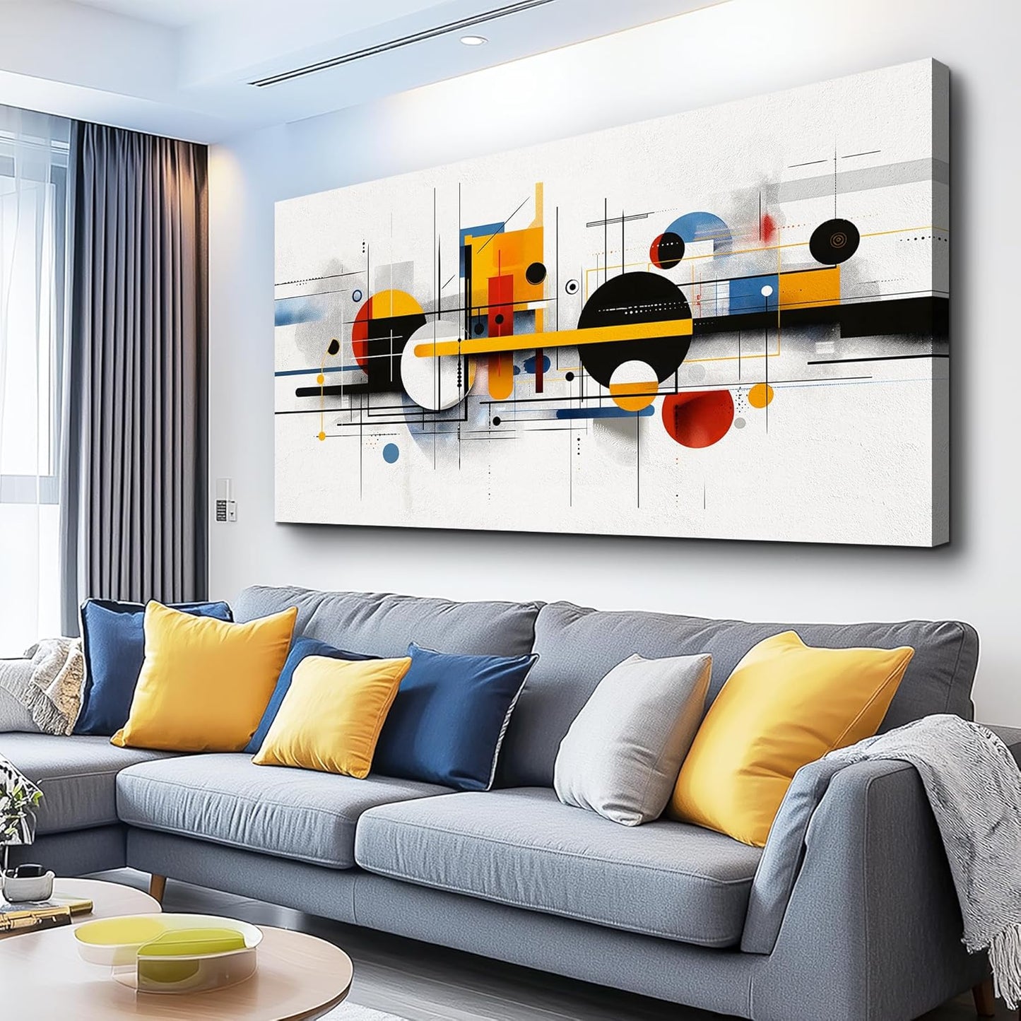 Canvas Wall Art for Living Room Large Wall Decor for Office Bedroom Decorations Color Line Painting Artwork Room Wall Mural Aesthetic Home Decor 30x60 in