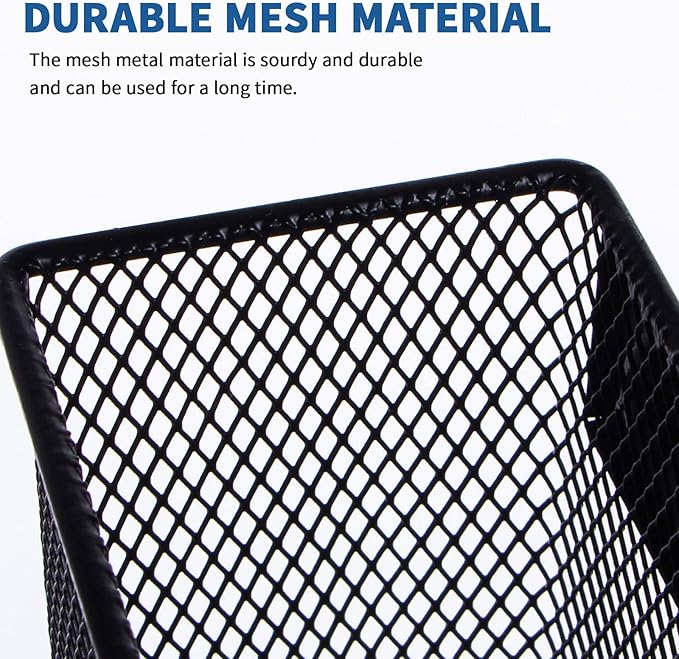 dedoot Minimalist Black Magnetic Pen Holder, 4.7x2.3x3.7inch Strong Mesh Magnetic Holder for Whiteboard Marker, Refrigerator, Locker