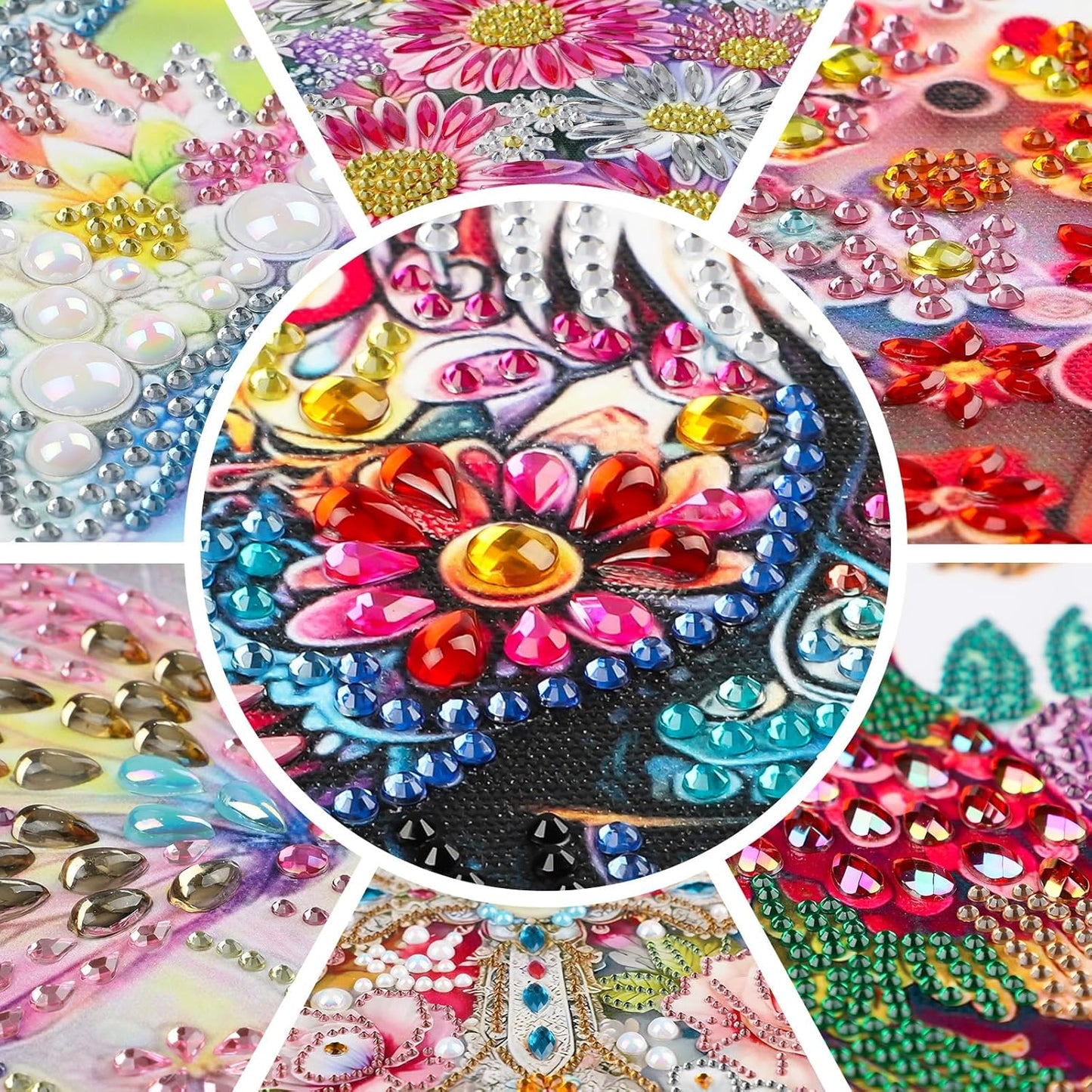 EOBROMD Diamond Hanging Art Kits for Adults, Bike Flower Suncatcher Diamond Art Painting, DIY Special Shaped Rhinestone Kits for Adults, Window Pendants Home Garden Wall Hanging Ornament