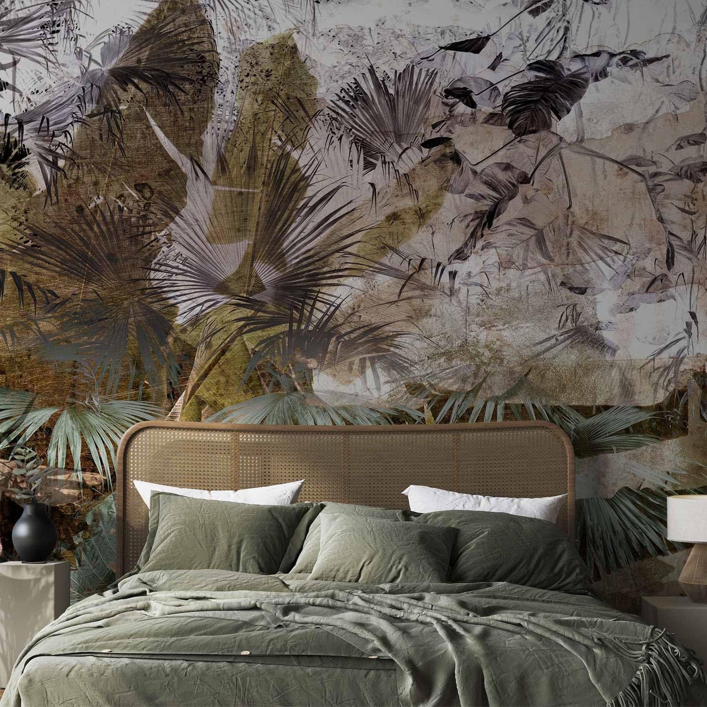 artgeist Wall Mural Tropical Leaves 116x83 in - XXL Peel and Stick Self-Adhesive Wallpaper Removable Large Sticker Foil Wall Decor Print Picture Design Jungle Nature Palm Green Leaves b-C-0789-a-a