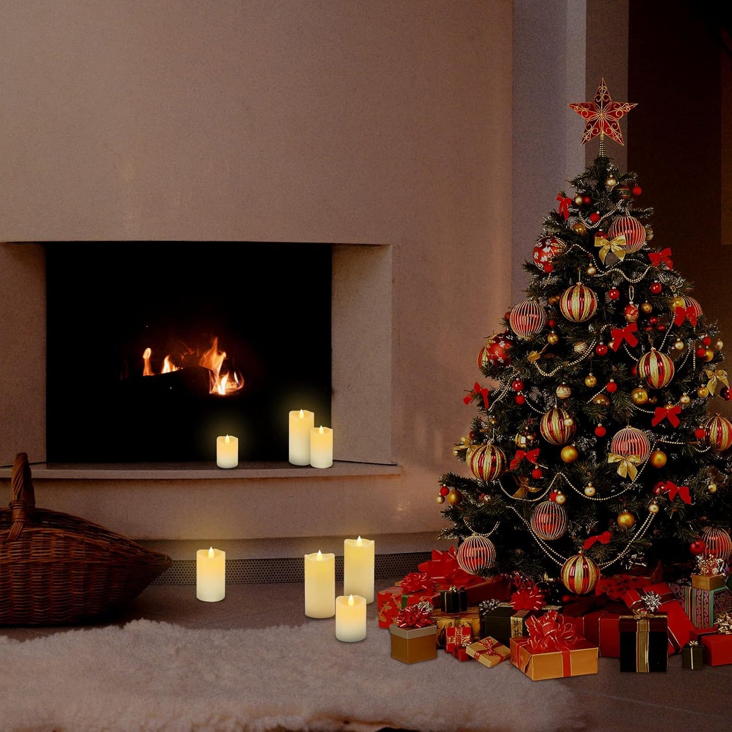 Aignis Indoor Flameless LED Candles Battery Operated with Remote Timer and Wax-Like Shell for Home/Wedding/Holiday Decor, Set of 2(D 2.95" x H 6")