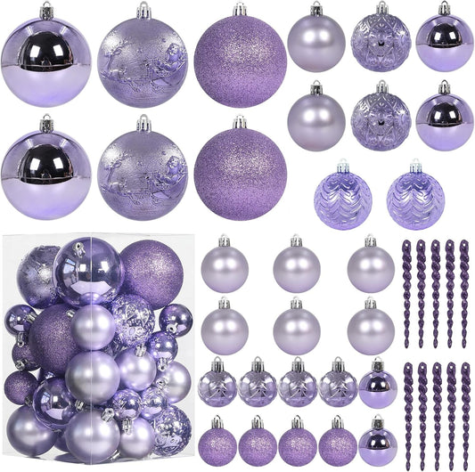 Christmas Ball Ornaments for Christmas Decorations - 41 Pieces Xmas Tree Shatterproof Ornaments with Hanging Loop for Holiday and Party Decoration