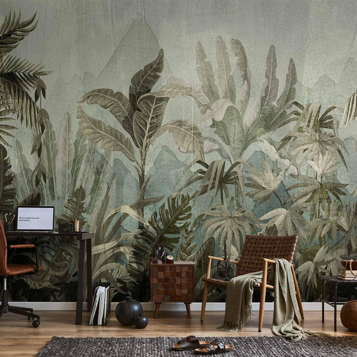 artgeist Wall Mural Leaves 173x124 in - Peel and Stick Self-Adhesive Wallpaper Removable Large Sticker Foil Wall Decor Print Picture Design Nature Botanical Plants Palm Abstract b-C-0854-a-a