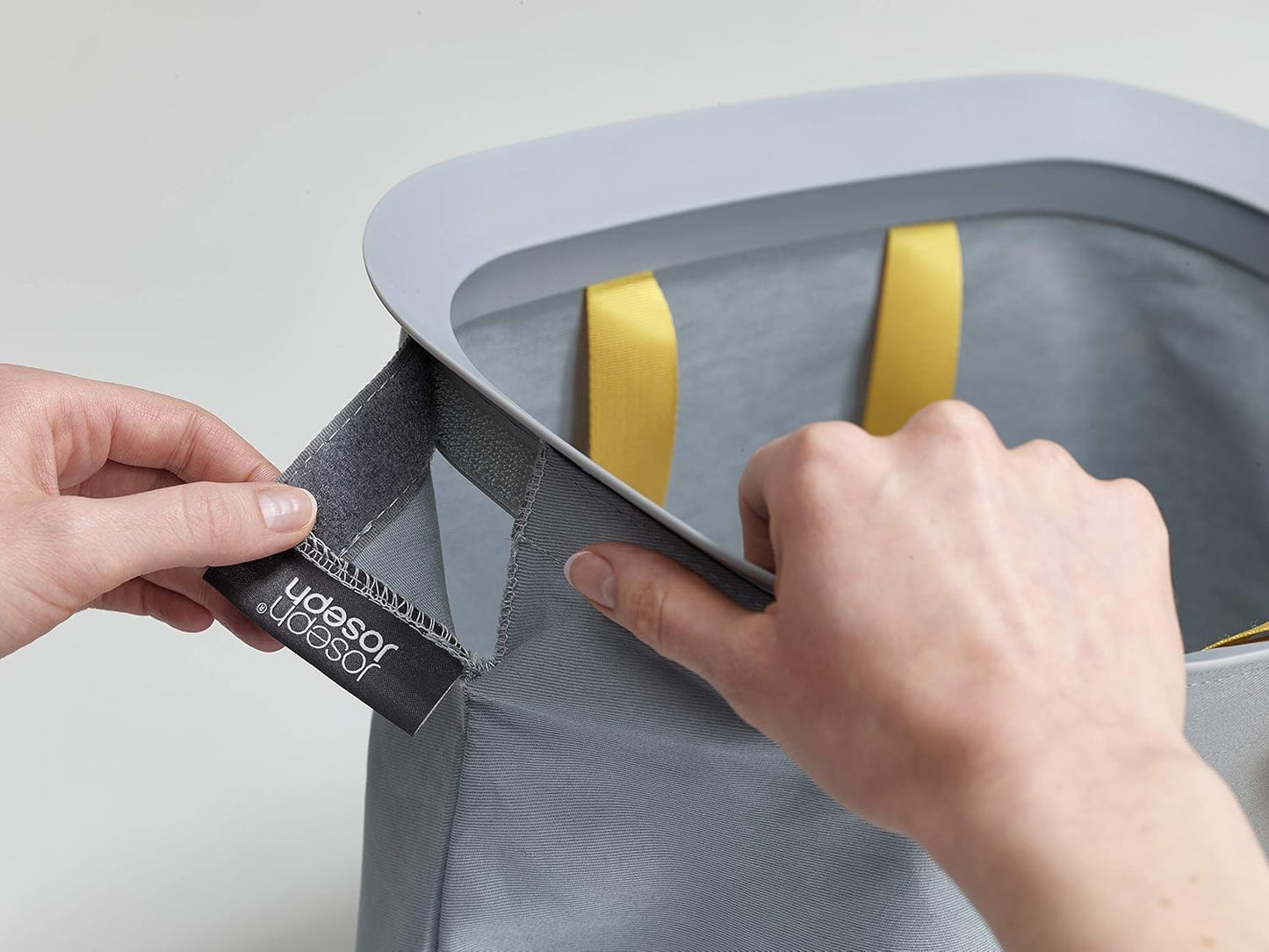 Joseph Joseph Tota 90 liter/23.8 gallon Laundry Hamper Separation Basket with lid, 2 Removable Washing Bags with Handles - Gray