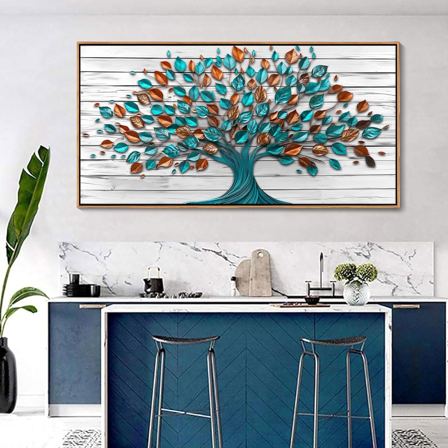 Mofutinpo Tree of Life Wall Art - Framed Art Work for Living Room, Office, Bedroom & Kitchen Decor (29x58IN)