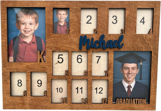 School Years Picture Frame Kids School Frame Graduation Photo holder K-12 Picture holder Kindergarten to Graduation display Photo Collage display Picture Frames pre K-12 Years (K-Graduation))