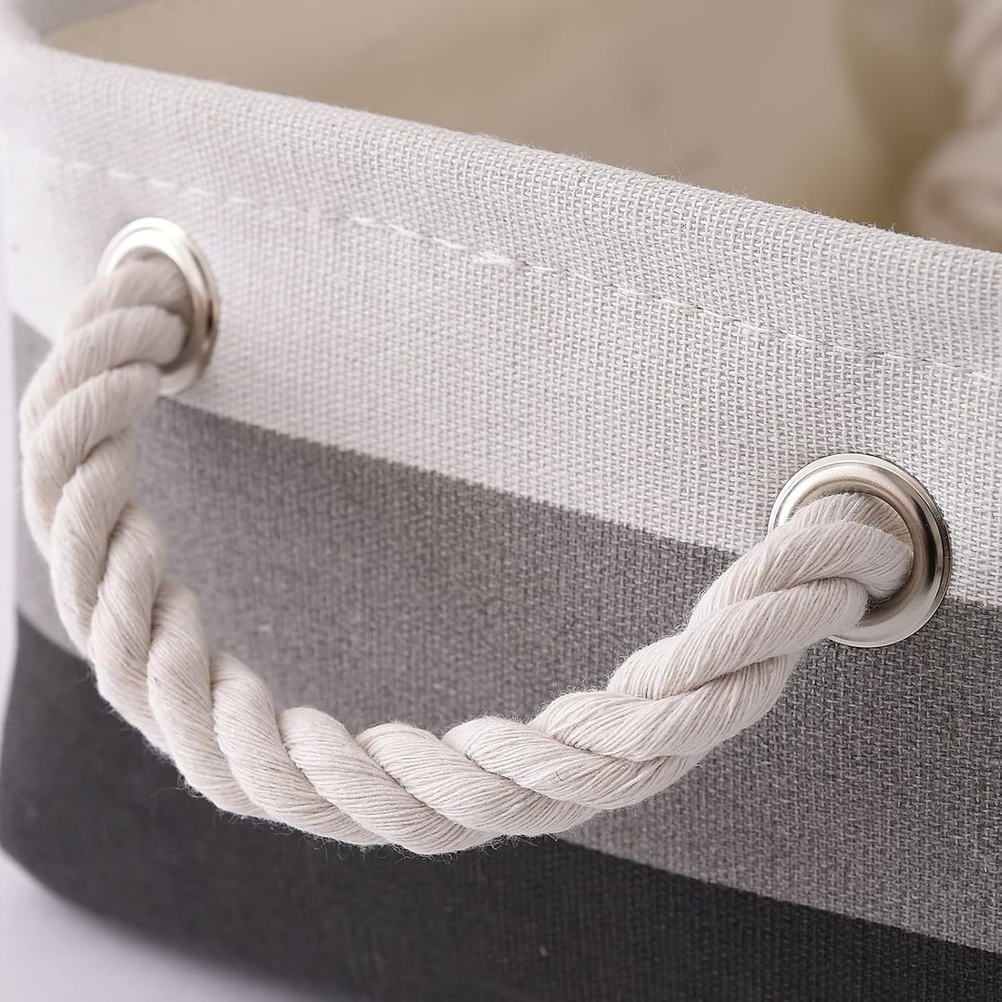 TcaFmac Small Fabric Storage Baskets for Organizing [6 Pack] Closet Storage Bin Foldable Storage Baskets for Shelf Canvas Storage Bins Decorative Basket with Handles(Gradient Gray,12" L×8" W×5" H)