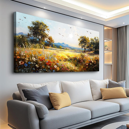Large Wall Decor for Living Room Canvas Wall Art for Office Wall Decorations for Bedroom Rural Pastoral Painting Artwork Room Home Decor 24x48 in