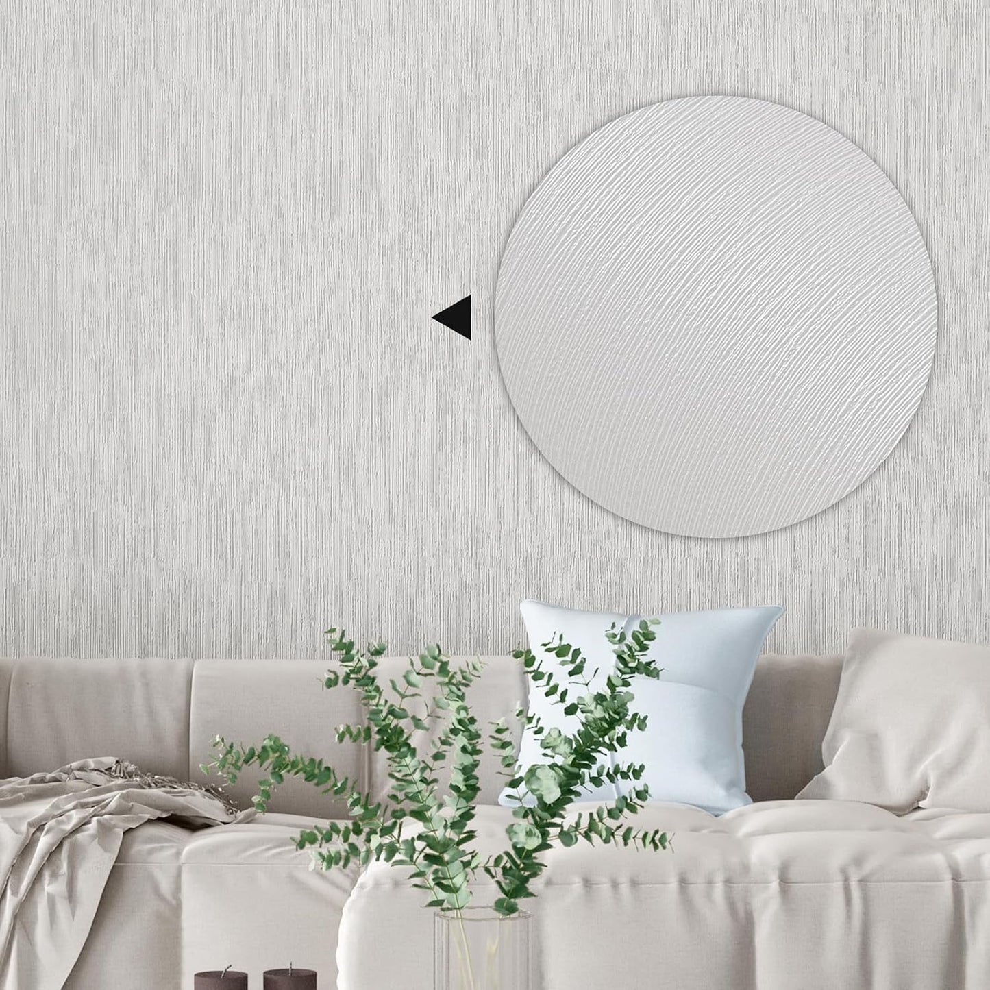 Grasscloth White Peel and Stick Wallpaper 20.8"x394" Thick Slight Embossed Linen Textured Wall Paper Self-Adhesive Removable Wallpaper Vinyl Film Roll for Home Use (White, 20.8"x394")