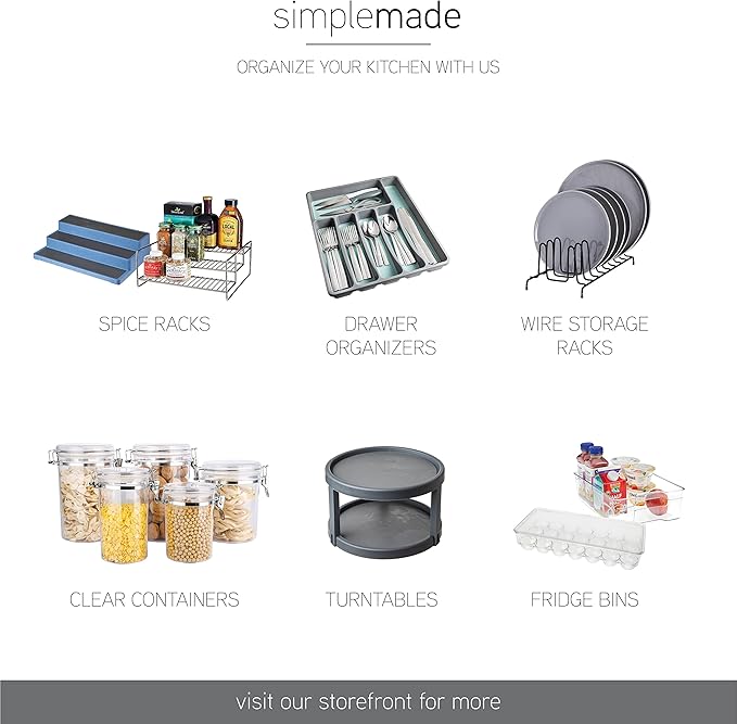 SIMPLEMADE 3-Tier Spice Rack Organizer - Versatile Storage Shelf for Kitchen, Bathroom, Bedroom & Office, Set of 2, Clear