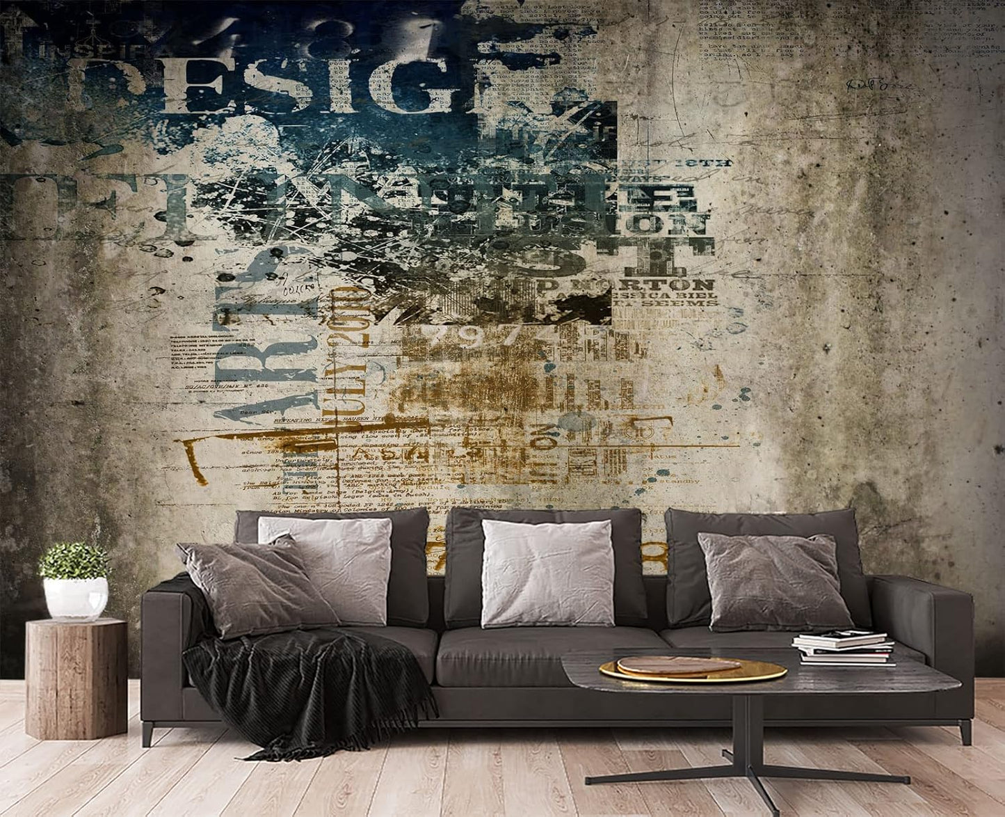Retro Graffiti Wall Mural Wallpaper for Bedroom 103" x 69"
