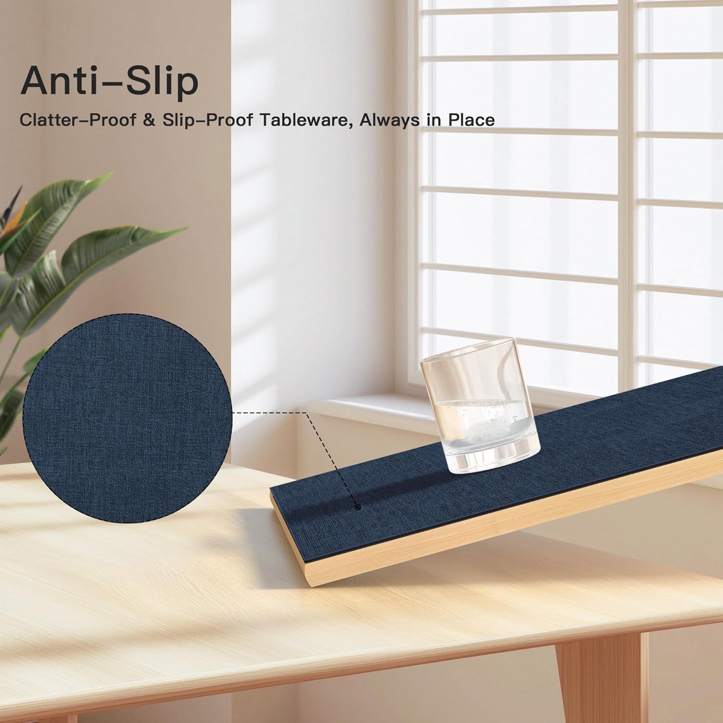 DOLOPL Placemats Set of 8, Reversible Wipeable & Heat Resistant Place Mats, Modern Faux Leather Table Mats for Kitchen, Neutral Waterproof Tablemats for Dining Table Decor, Wedding, Party(Navy Blue)