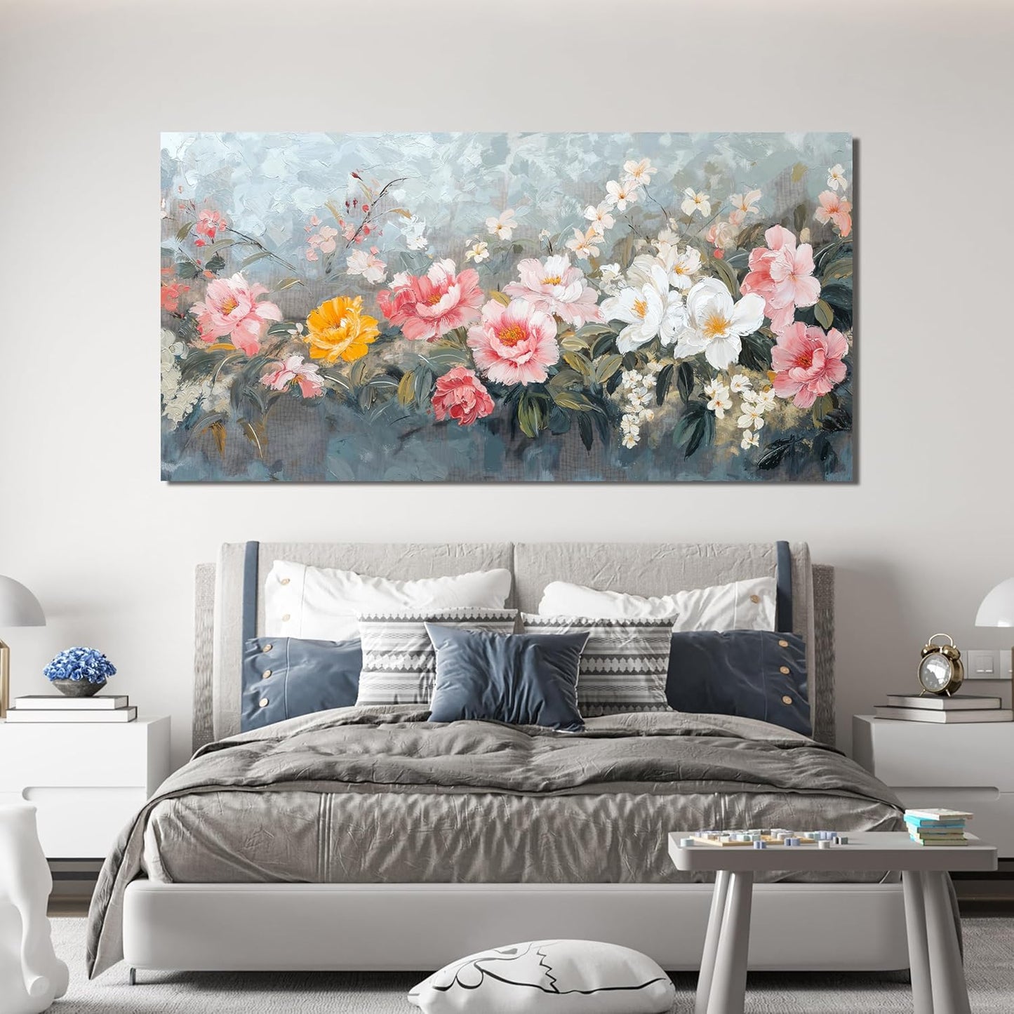 Canvas Wall Art Decor Colorful Flower Wall Art Decor Botanical Wall Decorations Paintings Modern Large Wall Decor For Living Room Artwork For Walls canvas prints For Bedroom Office Decor 24"X48"