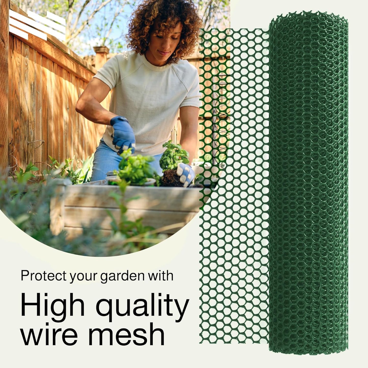 MaPorch Plastic Wire Mesh Fence - Hunter Green, 15.71" x 10 ft - Plastic Chicken Wire Fencing for Dogs, Rabbits & Poultry - Chicken Netting Barrier - Balcony Netting for Pets - Balcony Cat Barrier