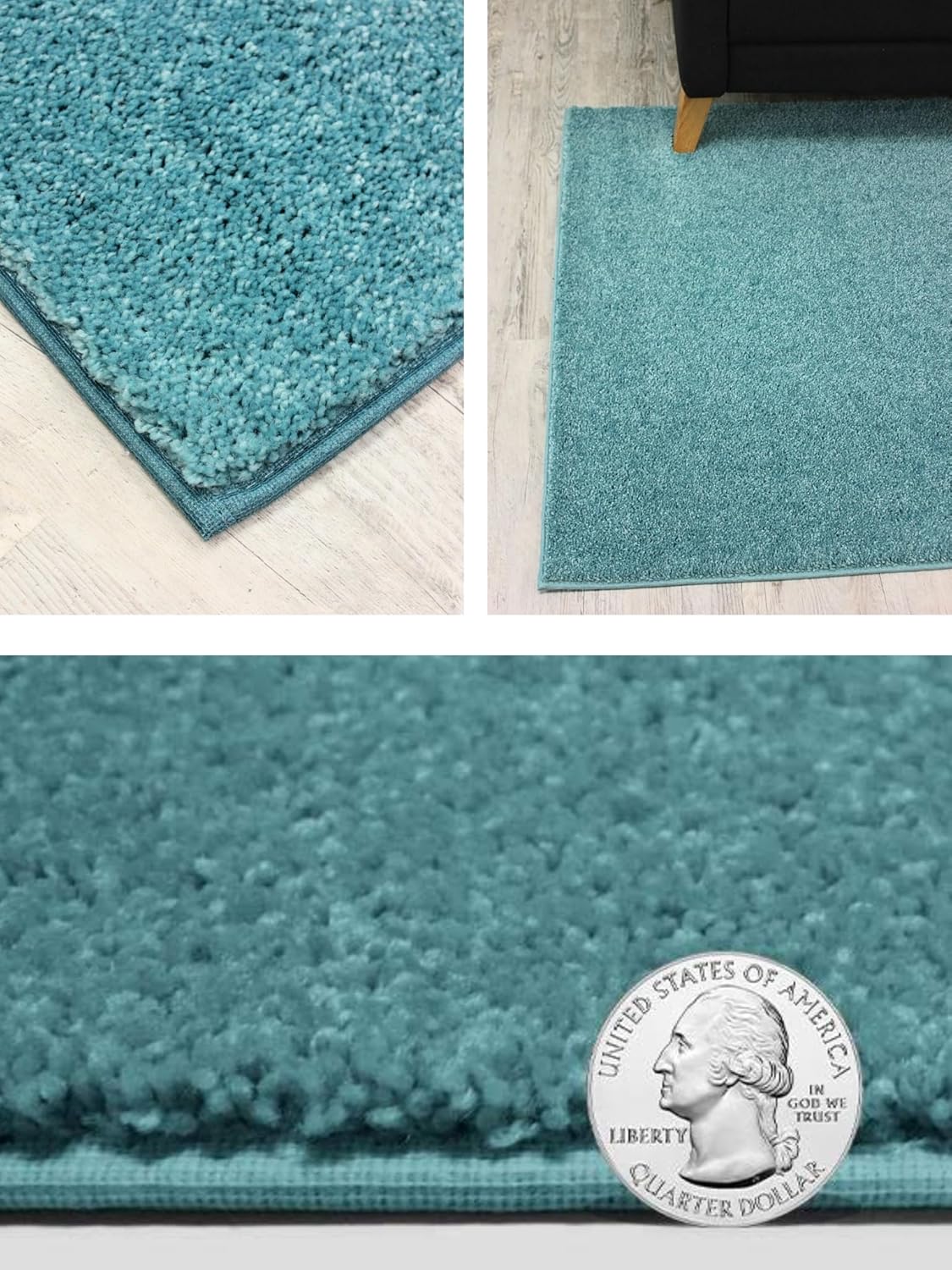 KOECKRITZ Soft and Colorful Kids Classroom Area Rugs (Passes Flammability Pill Test) Many Sizes and Bright Colors to Select from (7' x 7', Surf)