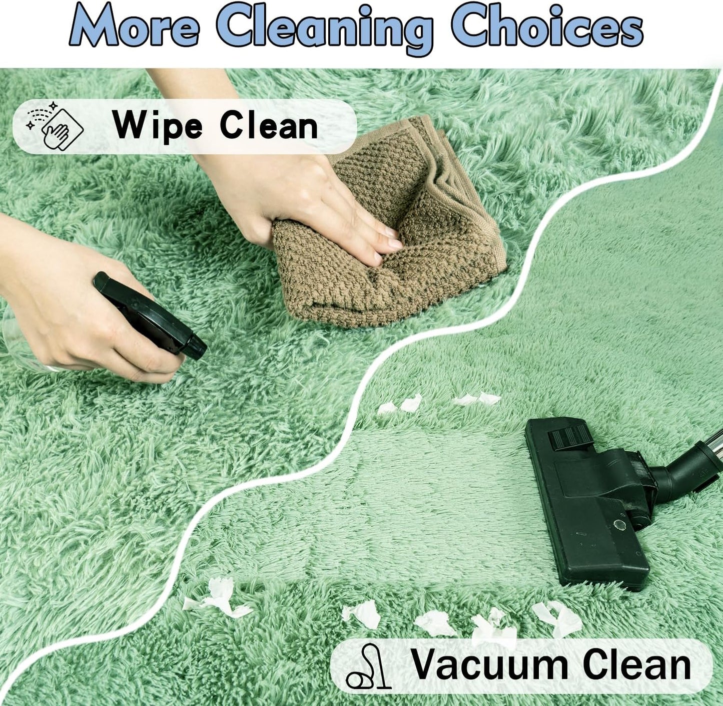 Rezutan 8X10 Feet Rug for Living Room Bedroom,Soft Large Comfy Modern Shaggy Fuzzy Kids Plush Indoor Nursery classroo Home Decor Bedside for Living Room, with Non-Slip Bottom,Camel