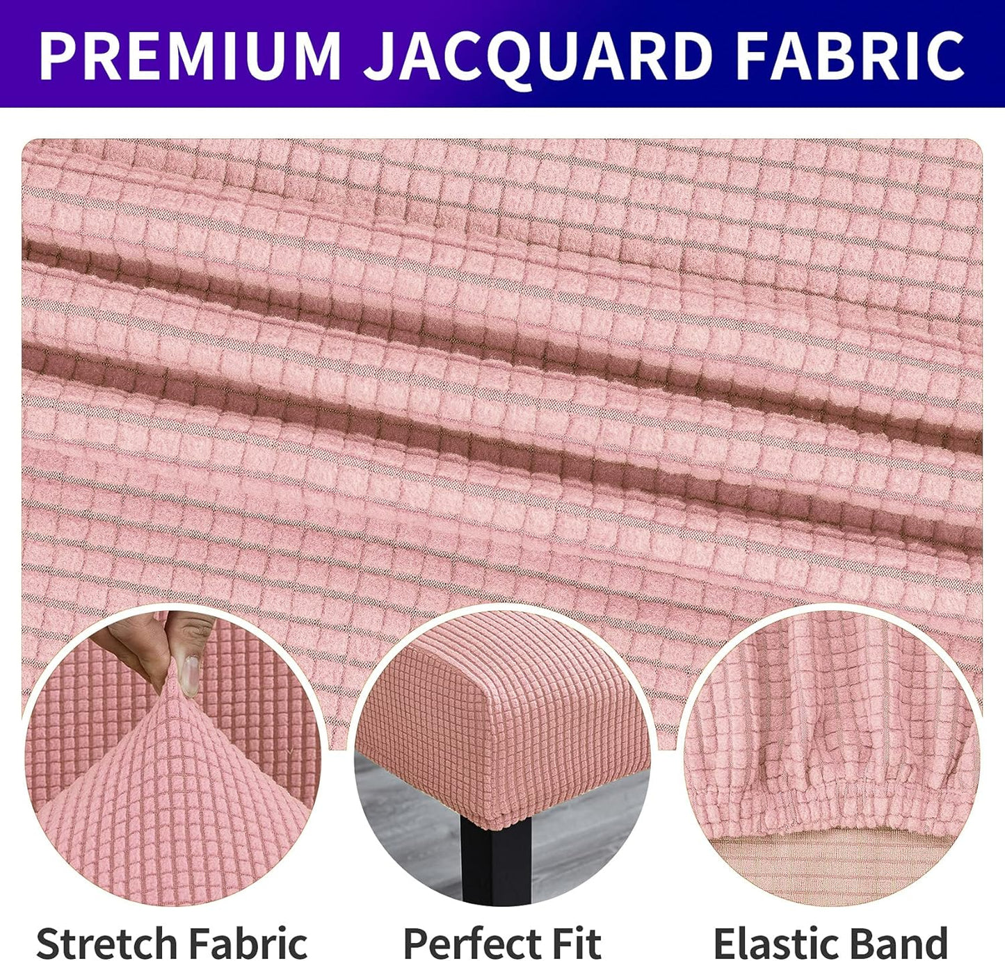 Howhic Stretch Chair Covers for Dining Room Set of 2, Removable Washable Dining Room Chair Covers, Dining Chair Slipcovers Seat Protector, Great for Home Decor and Banquet (Dusty Pink, 2 Pack)