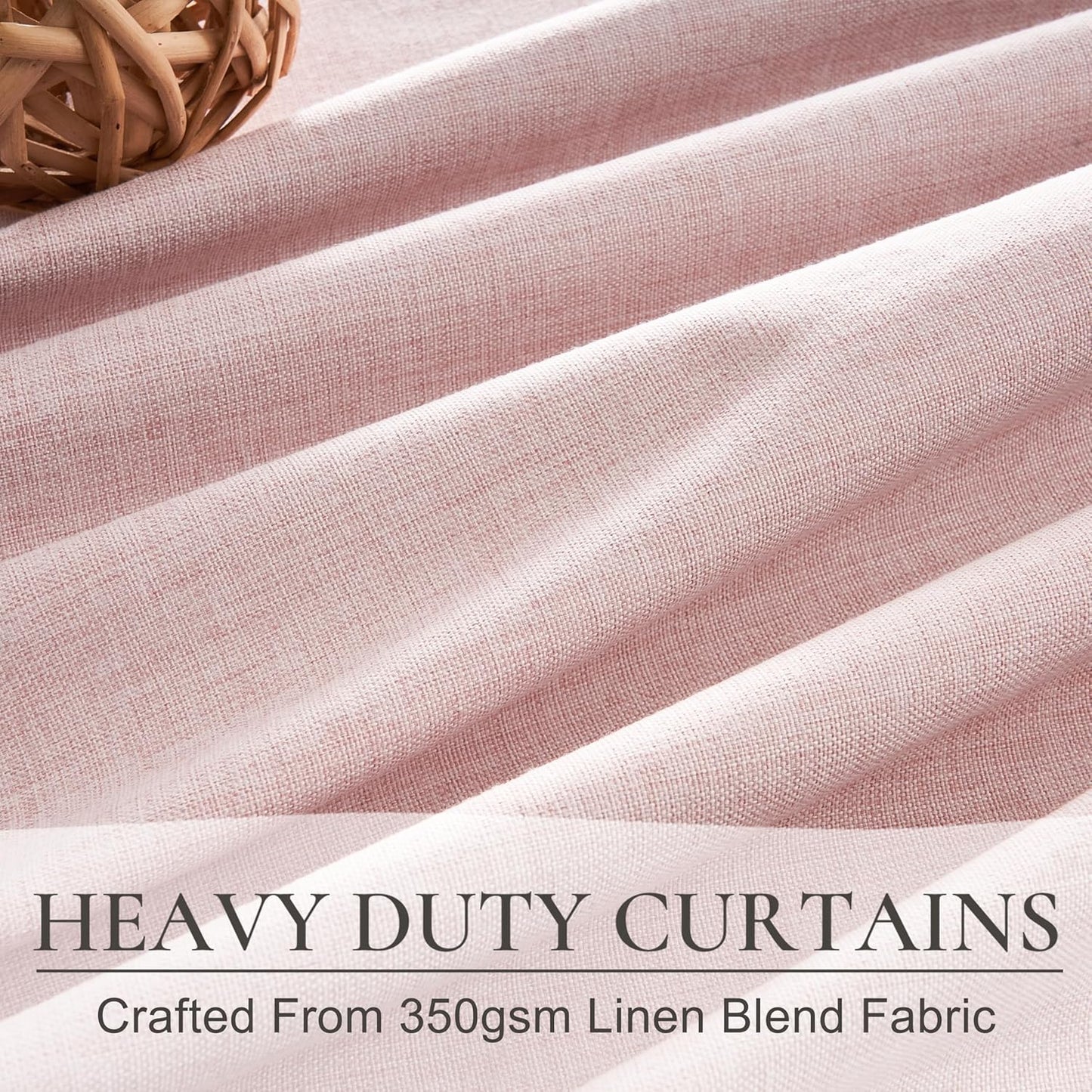 Baby Pink Extra Wide Curtains 70 Inches Wide for Grils Bedroom 2 Panels Set, Heavy Duty Pinch Pleated 84 Inch Long Linen Blackout Sliding Door Window Curtains Thermal Privacy Drapes(70"Wx84" Lx2)