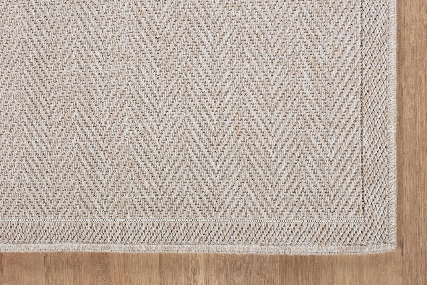 CAMILSON Easy Jute Rug 5x7, Indoor Outdoor Off-White Color Fiber Area Rugs for Living Room Patio and Kitchen Rug Herringbone Seagrass Woven Design Easy-Cleaning Washable Outside Carpet Alfombras 5 x 7