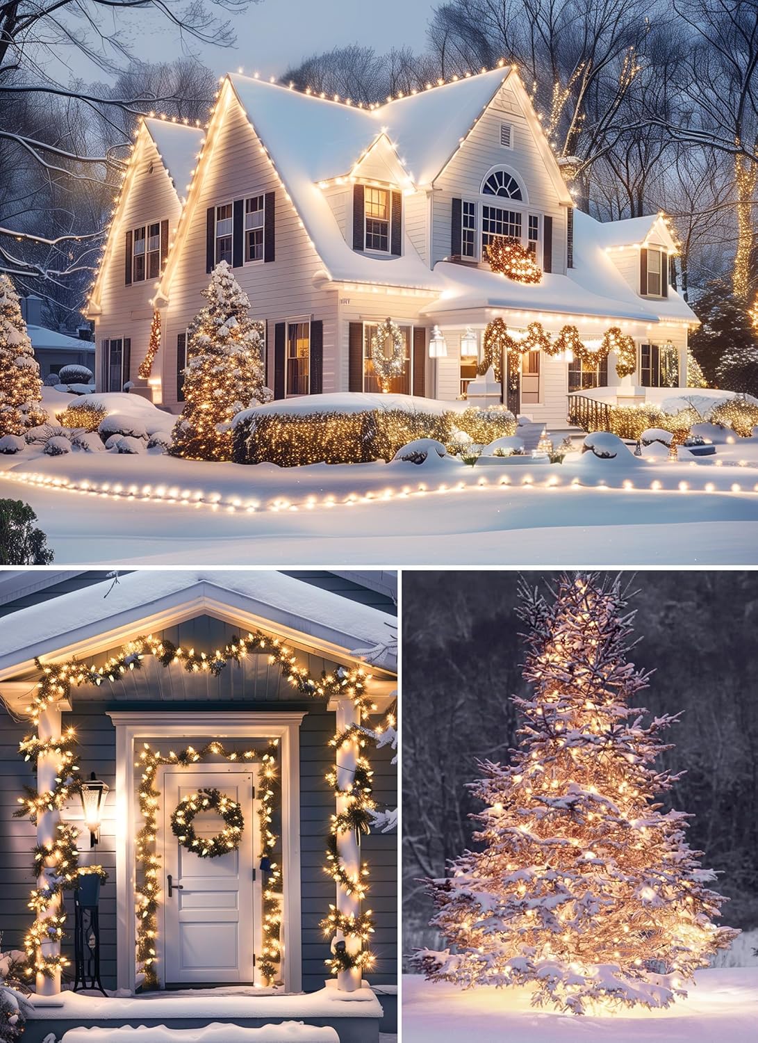 Brightown Outdoor Christmas Lights, 100 Ft C9 LED Commercial String Lights with Warm White Strawberry C9 Bulbs, Waterproof Connectable UL Certified C9 Lights for Indoor Home Yard Xmas Tree Decor