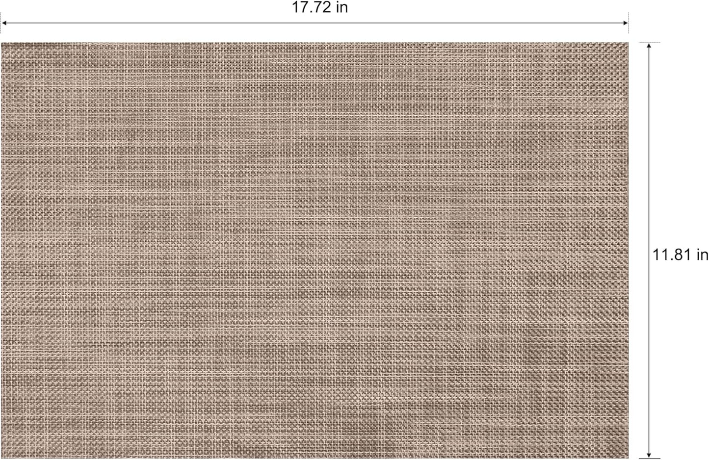 Placemats Set of 6 Washable Indoor/Outdoor Vinyl Place Mats for Dining Table Durable Non-Slip Heat Resistant PVC Weave Table Mats（Khaki）