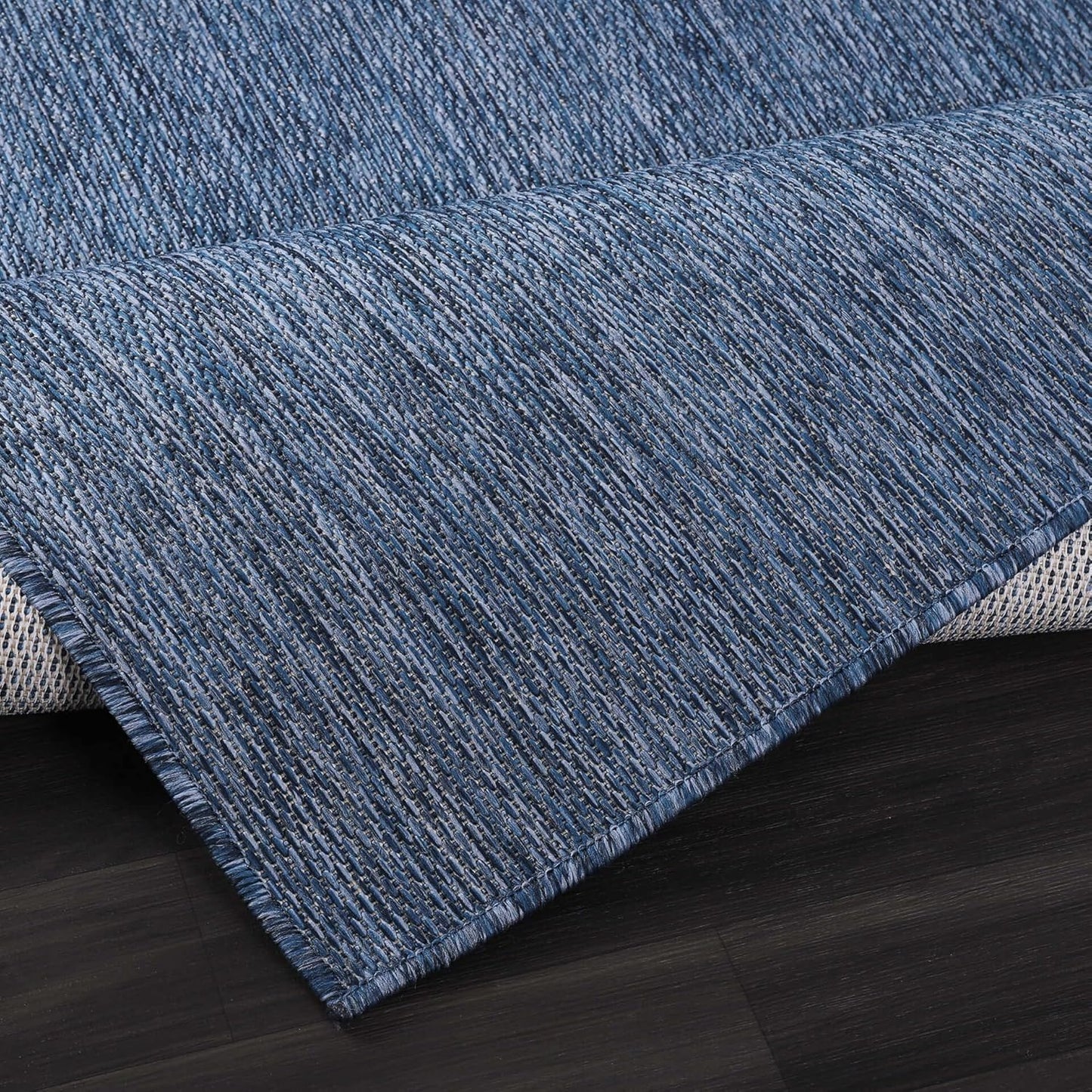 CAMILSON Outdoor Rug 5x7 Modern Area Rugs for Indoor and Outdoor Patios and Porches - Waterproof, Washable, Non-Shedding, Easy-to-Clean Outside Carpet (5 x 7, Solid - Navy Blue)