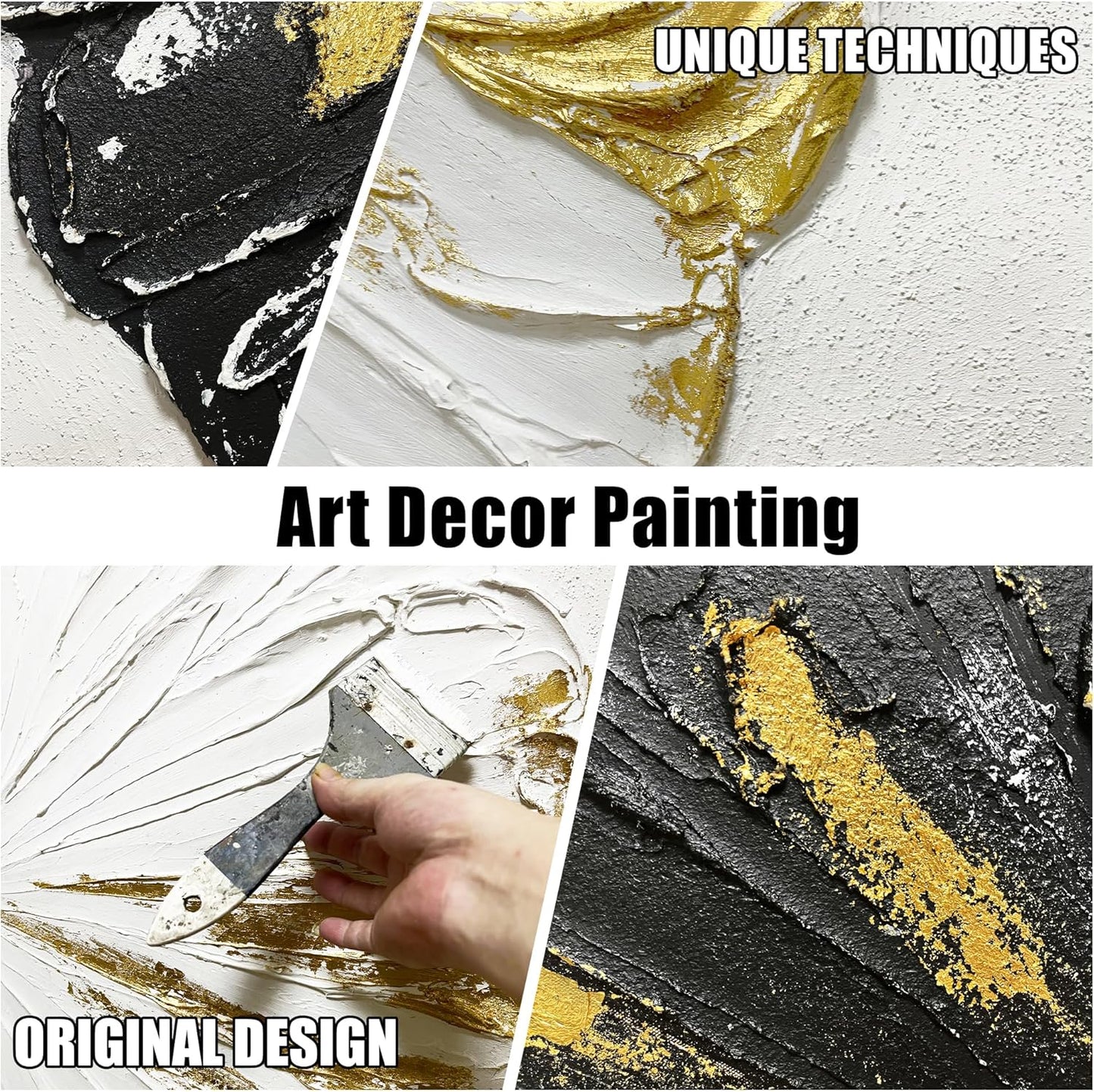 Black and White Art Work for Bedroom Walls Abstract Circles Wall Decor for Living Room Modern Canvas Art Wall Decor for Office Size 24 x 47 Inch