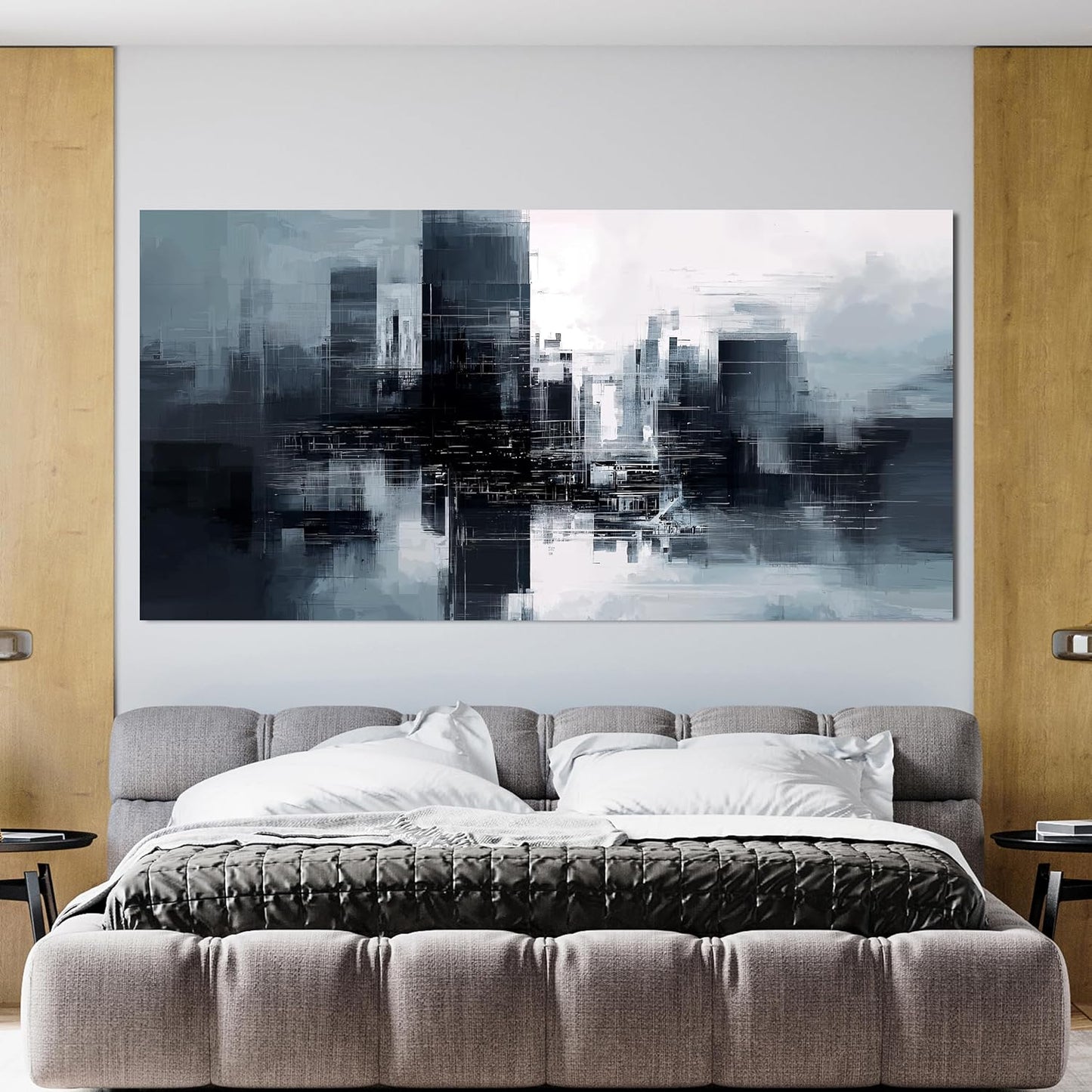 Abstract Canvas Wall Art Decorations Black and White Canvas Wall Art Decor Modern Abstract Wall Art Prints Decorations Wall For Living Room Decor Pictures For Bedroom Office 20" X 40" Ready to Hang