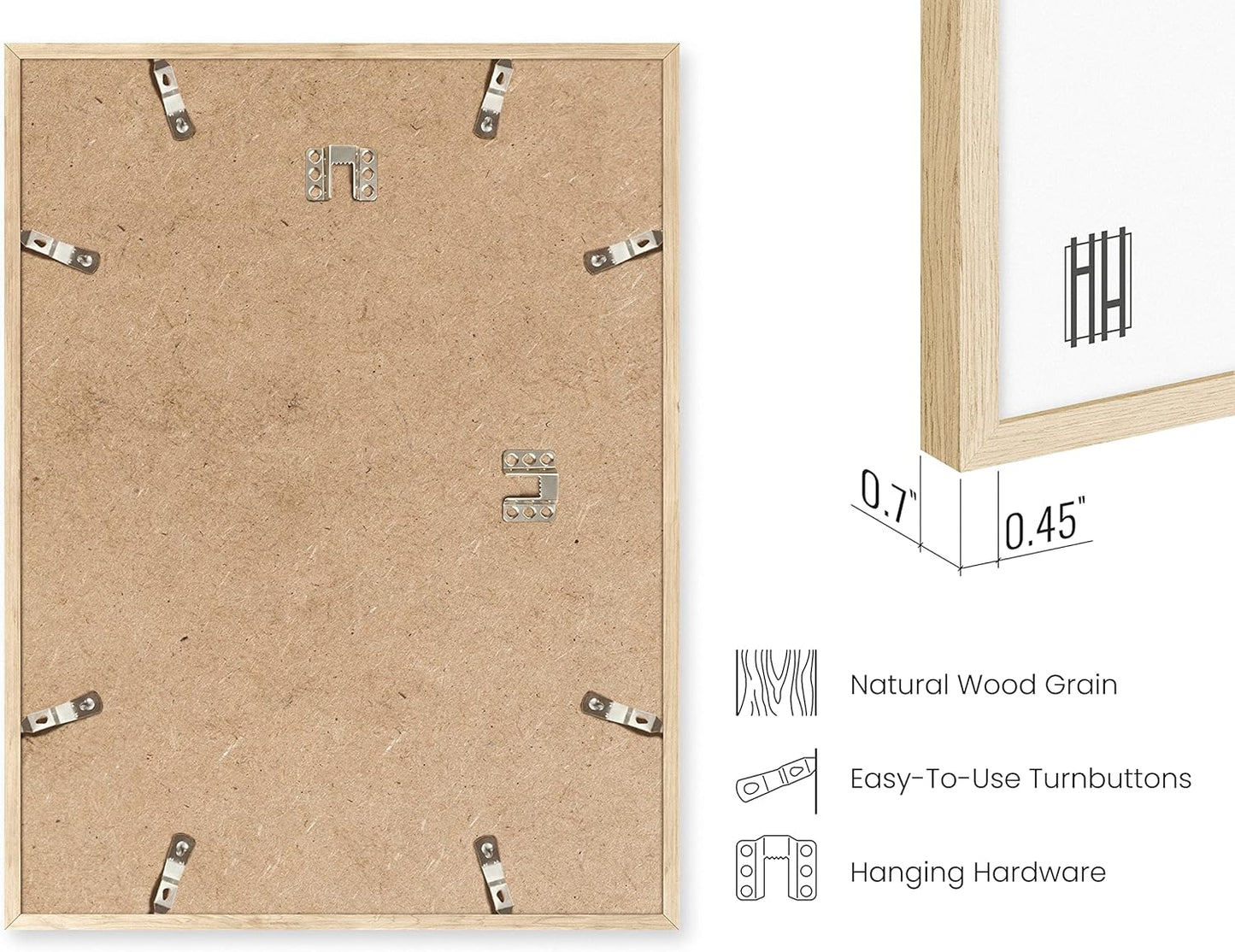 HAUS AND HUES Beige 18 x 24 Poster Frame Set of 9-18 x 24 Picture Frame, Wall 18x24 Frame, 18x24 Wood Frame, 24x18 Poster Frame, Wooden Picture Frame 18 x 24, Art 18 x 24 Frame (Beige Oak Frame)