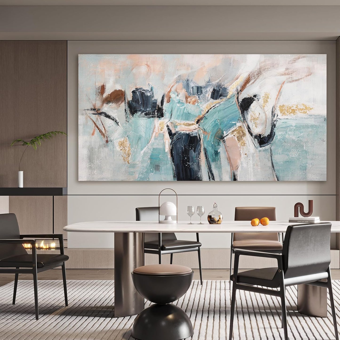 Canvas Wall Art Decor Pictures Blue And Gold Modern Abstract Wall Art Decor Paintings For Living Room Canvas Abstract Aesthetic Artwork For Walls Wall Art For Bedroom Office Wall Decorations 20" X 40"