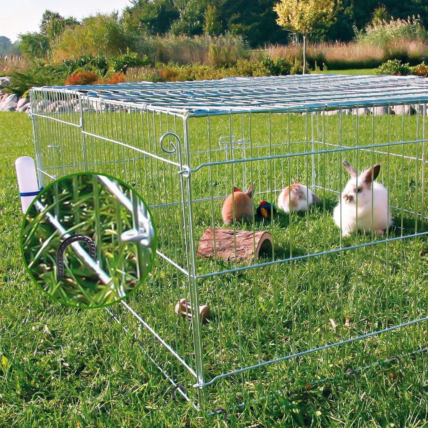 AAGUT 16 Inch Rebar Stakes 3/8" J Hook (16pcs) Heavy Duty Steel Ground Anchors Tent Stakes Ground Stakes with Chisel Point End for Chain Link Fence, Black