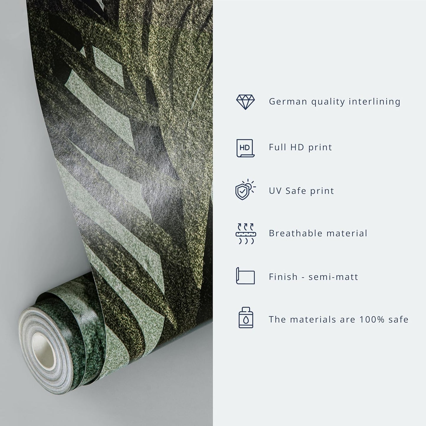 artgeist Wall Mural Leaves 197x138 in - XXL Non-Woven Wallpaper Fleece Wall Decor Photo Print Picture Image Design Palm Leaves Concrete Nature Grey b-C-10103-a-a