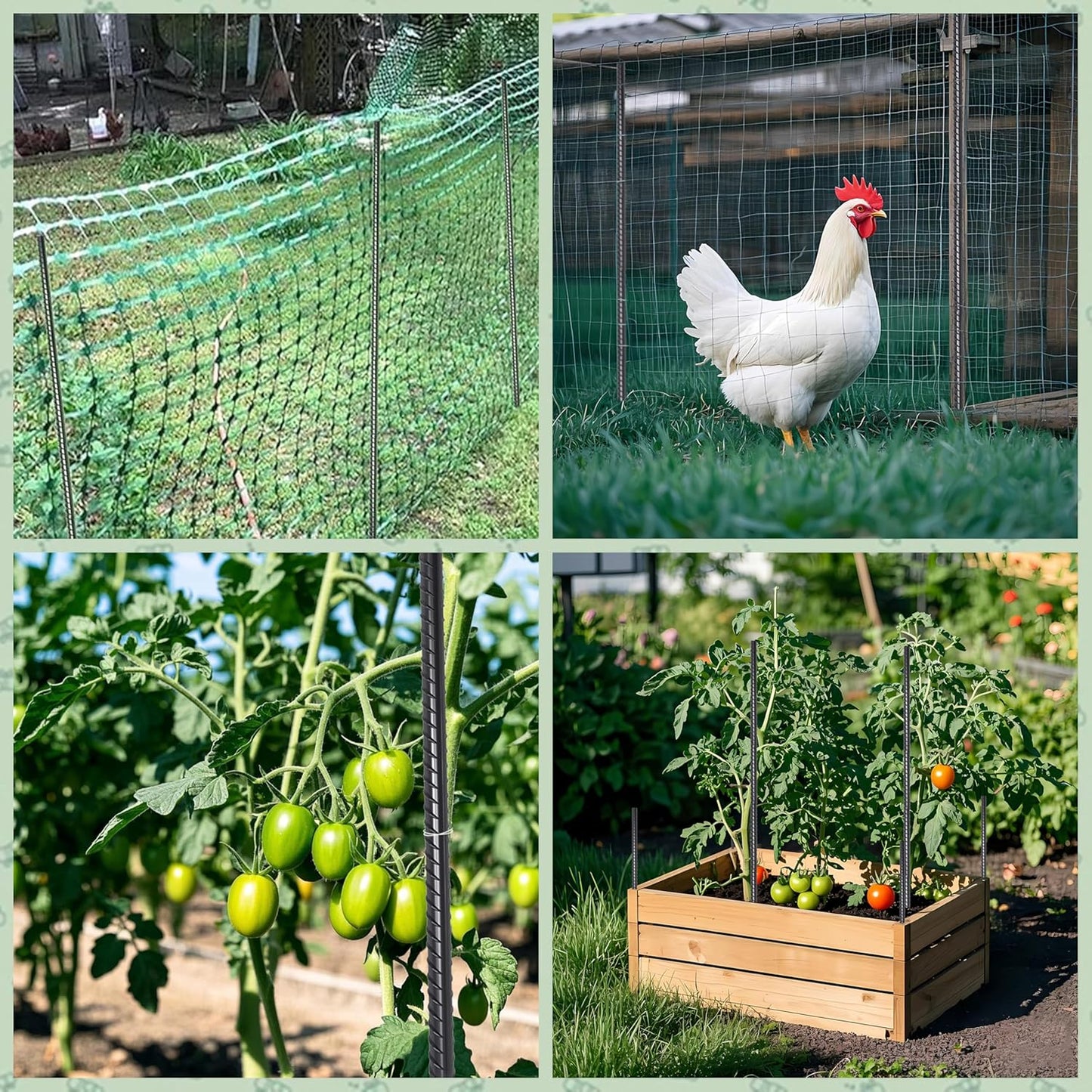 VVOKGO Rebar Stakes 36 Inch 16-Pack Concrete Form Stakes Heavy Duty Straight Ground Anchors, 3/8" Diameter Metal Steel Spikes with Chisel Point End for Plant Support, Garden Border,Landscape Edging