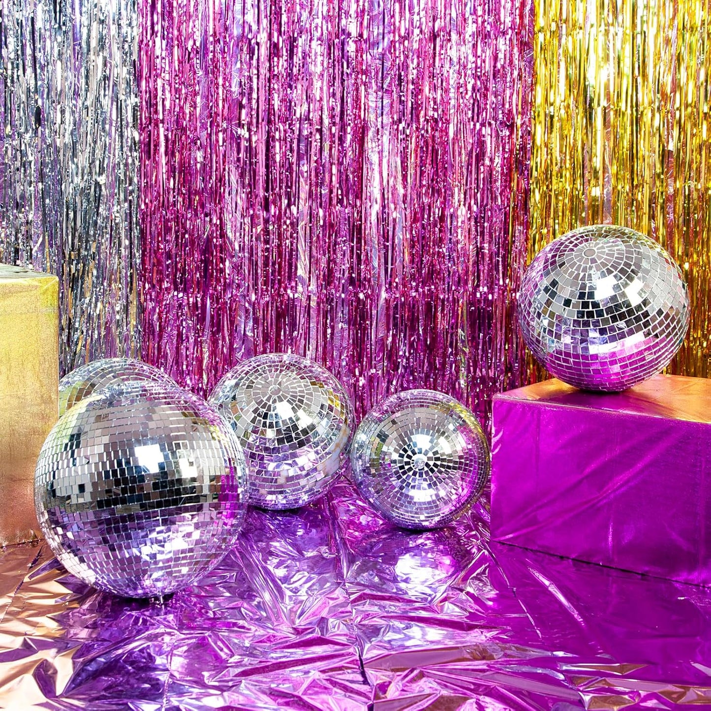 Silver Self-Adhesive Glass Mirror Mosaic Tiles, 5 x 5 mm Square Mirror Tiles, 3200 Pieces Disco Ball Tiles for DIY Craft, 2 Rolls Disco Mirror Tiles for Interior, Art Collage, Card Making, Cups