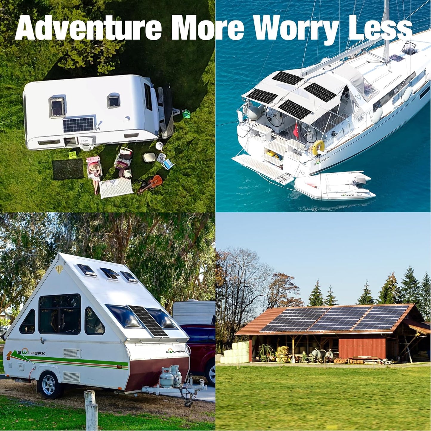 SOLPERK 100 Watt Solar Panel 12 Volt, 100W Solar Panel High-Efficiency Monocrystalline Solar Panels for Home, RV, Camping, Marine, Rooftop, Off-Grid Applications