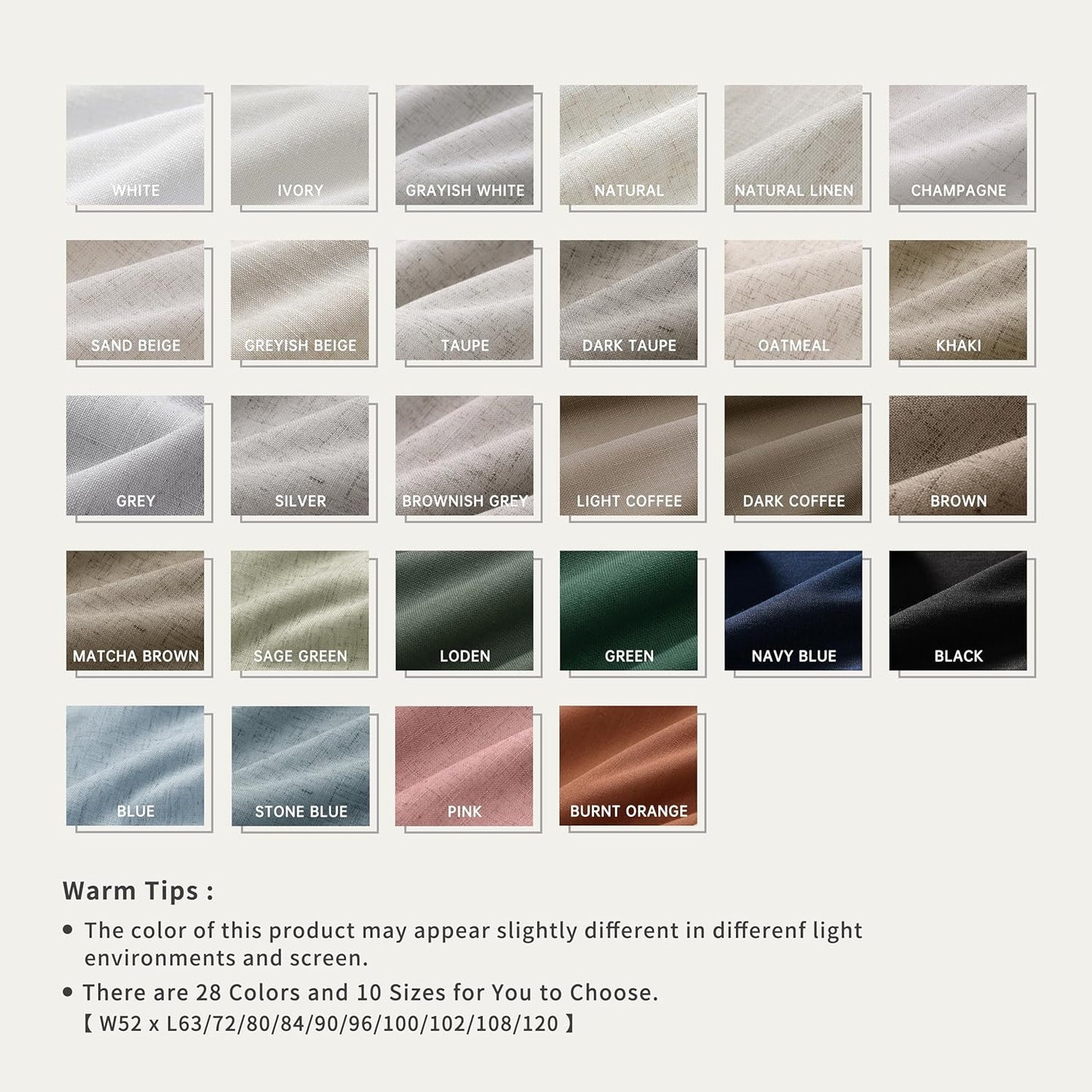 BOODII Room Darkening Curtains Matcha Brown Black Out Curtains 96 Inches Long 2 Panel Set Back Tab Neutral Linen Curtain for Sliding Door Modern Farmhouse Living Room Blackout Drapes Soundproof 52x96