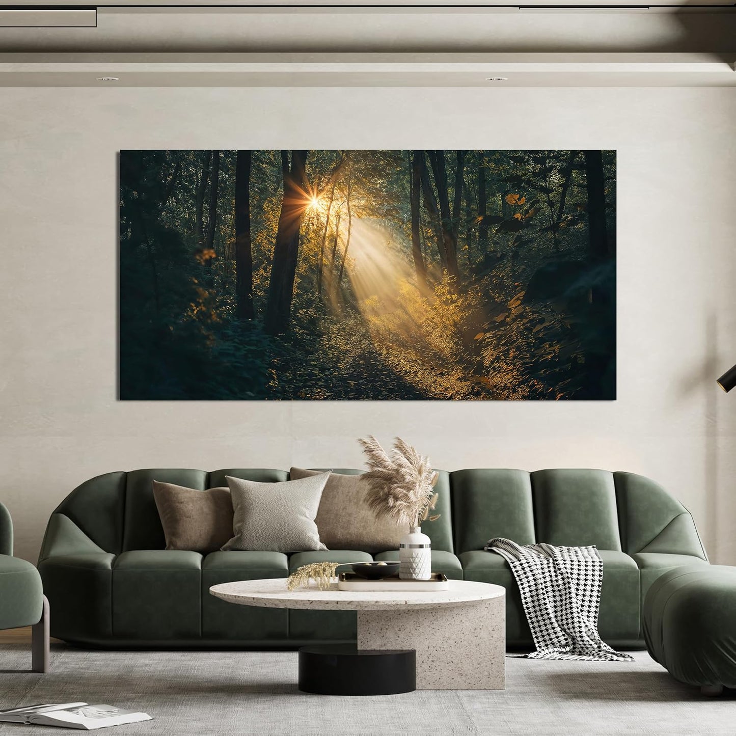 Canvas Wall Art Landscape Sunny Forest Trail oversized Wall Art Decor wall decorations Pictures Prints For Bedroom Decorations Pictures For Living Room Office Wall Decor 29“ X 58” Ready to Hang