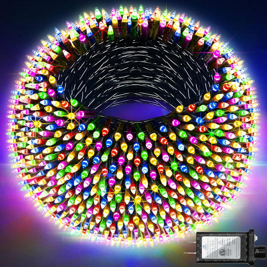 300LED Christmas Lights Outdoor Indoor Use, 12 Lighting Modes 75ft Christmas Tree Lights with Timer, Dimmable Multicolor LED StringLights Waterproof for Yard Tree Wedding Party Holiday Multicolor