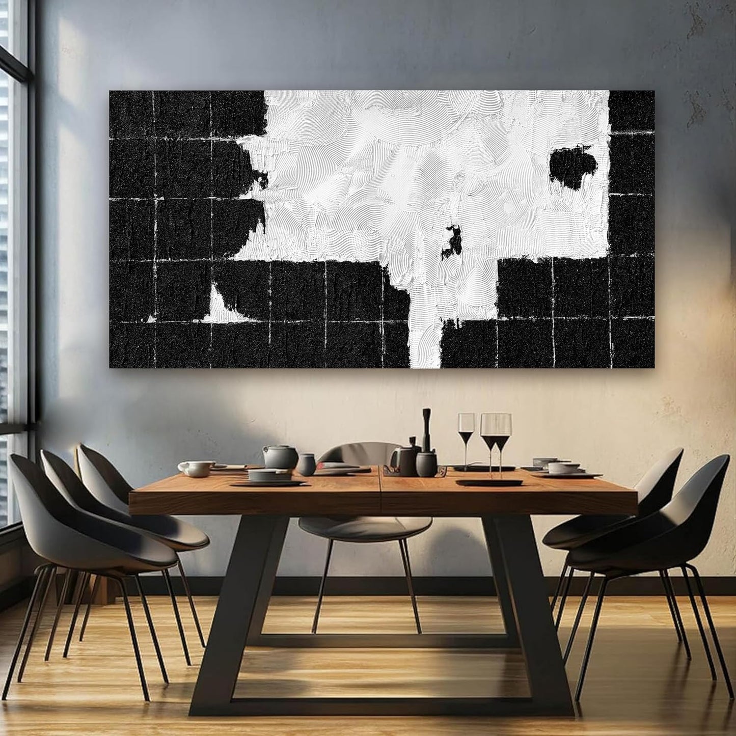 Canvas Wall Art Decor Wall Art Pictures for Living Room Black and White Wall Art Prints Large Modern Abstract Wall Art Abstract Canvas Art Wall Decor Artwork for Walls Bedroom Office Decor 29" X 58"