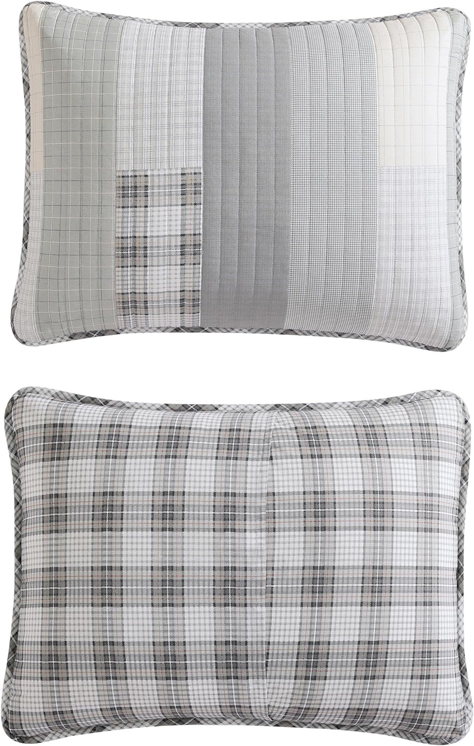 Eddie Bauer - Twin Quilt Set, Cotton Reversible Bedding with Matching Sham, Home Decor for All Seasons (Fairview Grey, Twin)