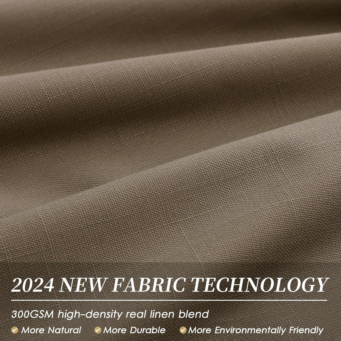 BOODII 100 Inch Blackout Curtains 2 Panels Set Back Tab Thermal Insulated Dark Brown Linen Textured Black Out Curtains Noise Reducing Neutral Living Room Darkening Window Drapes Pleated Look 52x100