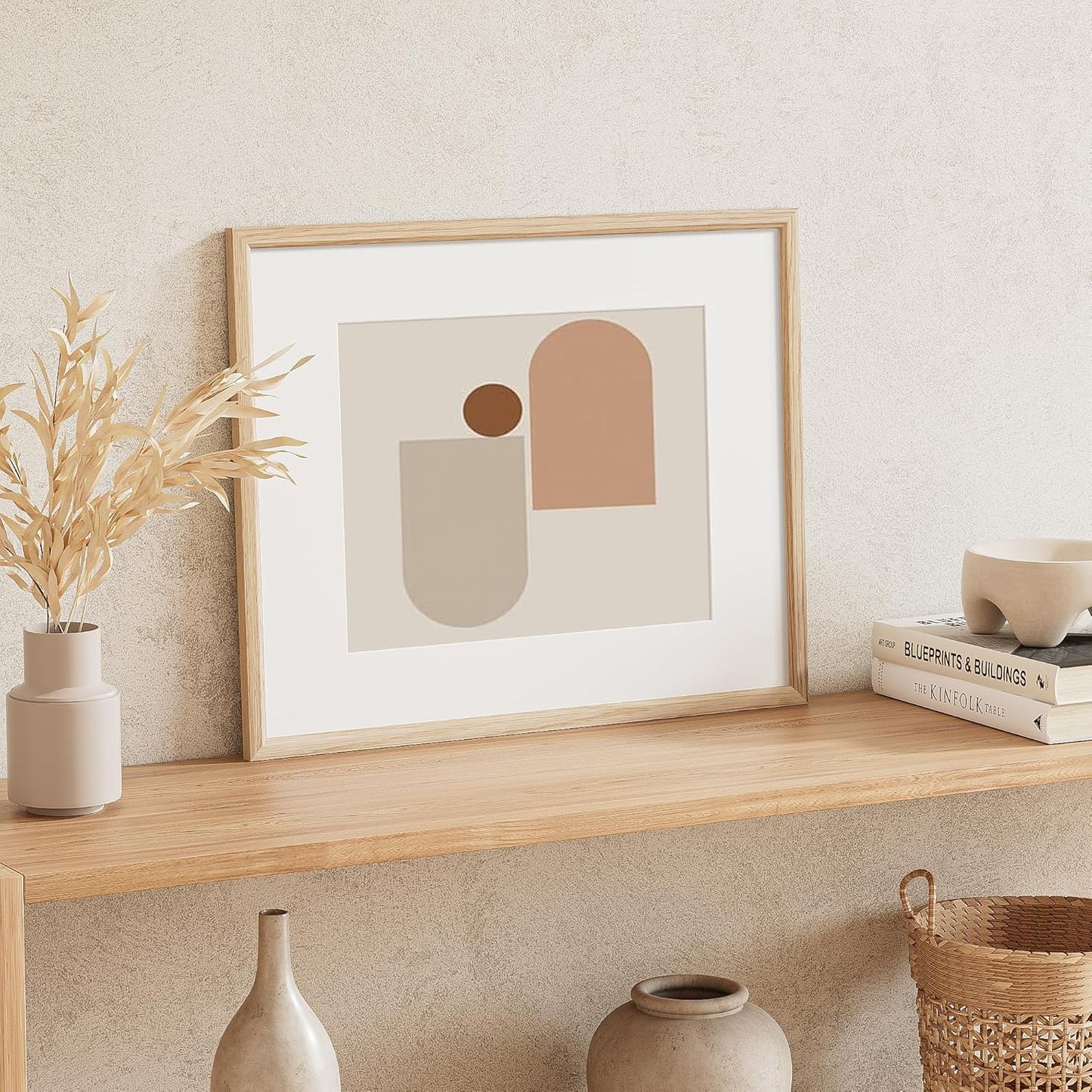 16x20 Picture Frame Natural Solid Oak Photo Frames with 11x14 Removable Mat Wall Hanging Large Handcrafted Frame with HD Plexiglass Wall and Tabletop Display Large Poster Frame