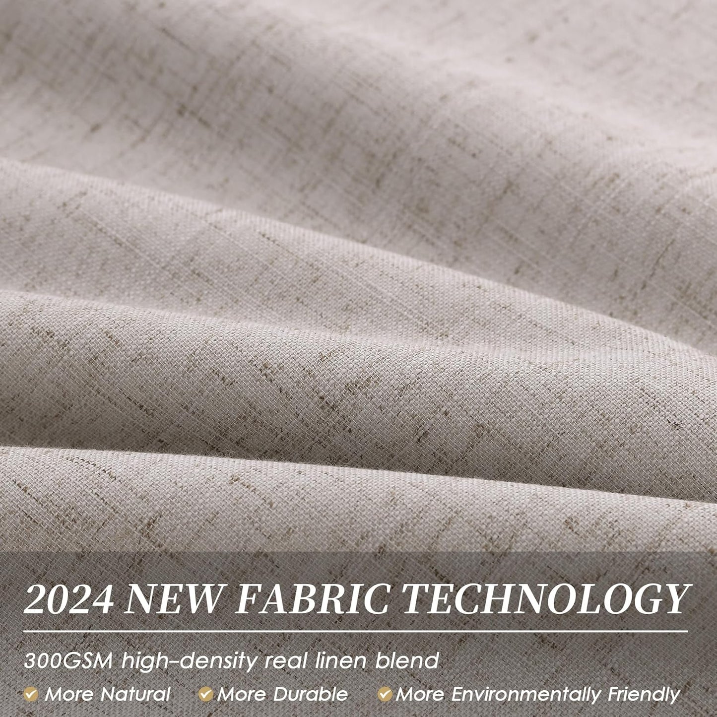 BOODII Full Blackout Curtains 90 Inches Long Room Darkening Curtain for Bedroom Sliding Door Thermal Insulated Black Out Curtains & Drapes Brownish Grey Neutral Linen 2 Panels Set Back Tab 52x90