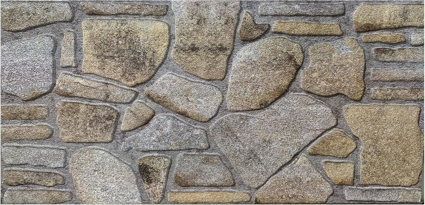 Dundee Deco 3D Wall Panels - Cladding Gold Lilac Stone Look Wall Paneling, Styrofoam Facing for Interior and Exterior Applications, DIY, Sample, Size 10 x 10 in.