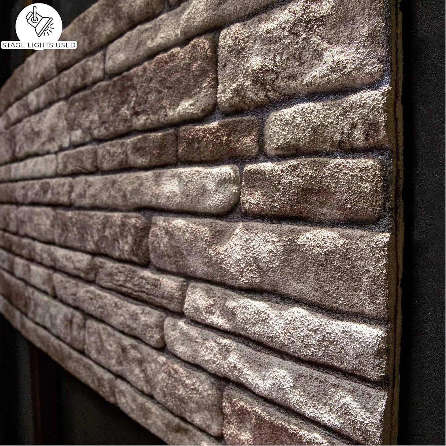 Dundee Deco 3D Wall Panels Faux Brick - Cladding Light Brown Grey Stone Look Wall Paneling, Styrofoam, Sample, Size 10 x 10 in.